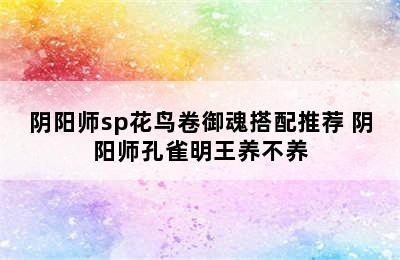 阴阳师sp花鸟卷御魂搭配推荐 阴阳师孔雀明王养不养